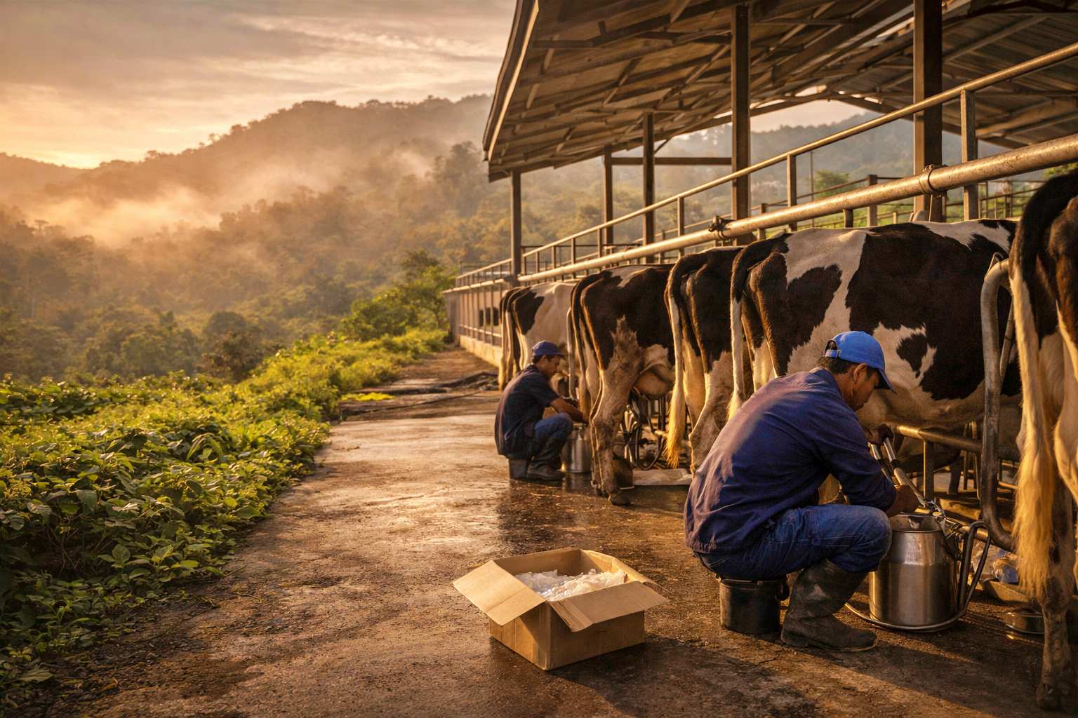 ilustrasi peternakan sapi perah