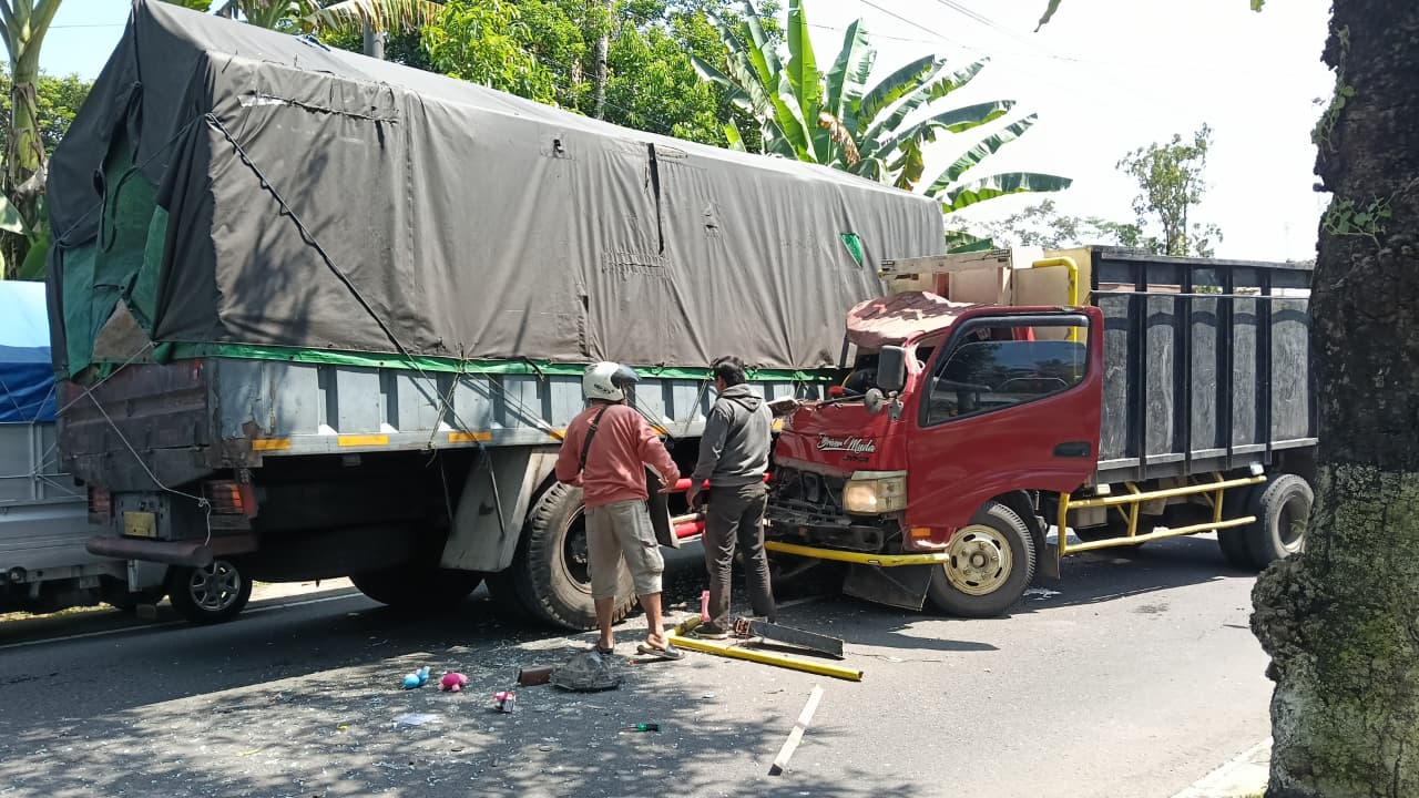 Adu Banteng Dua Truk di Mertoyudan Magelang, ini Kata Polisi