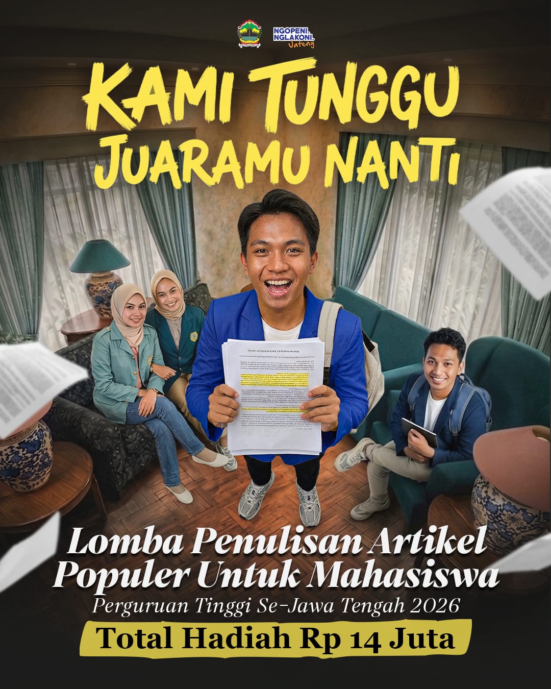 Pemprov Jateng Gelar Lomba Penulisan Artikel untuk Mahasiswa, Total Hadiah Capai Belasan Juta Rupiah
