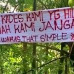 Salah Satu Spanduk Protes di Jalan Desa Sambeng Borobudur Magelang