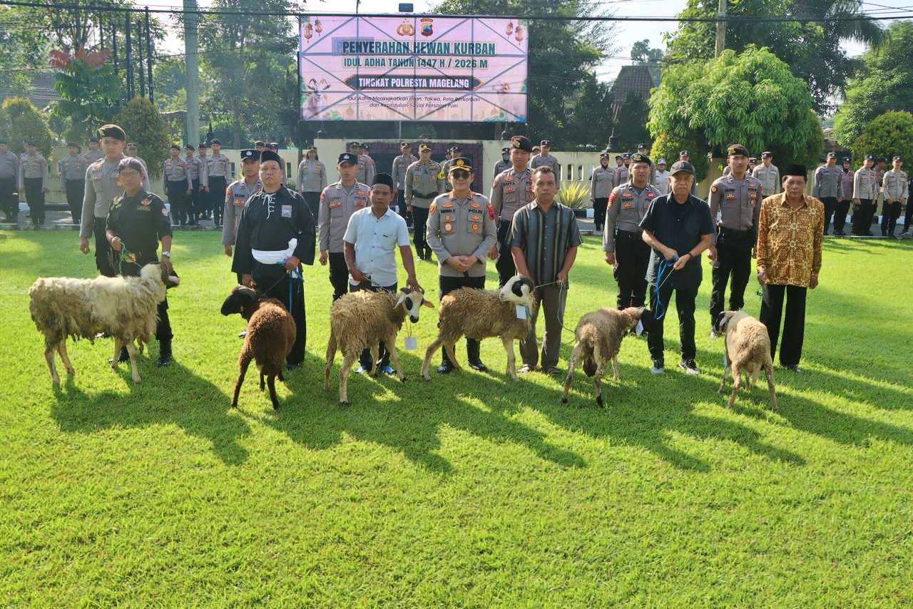 Polresta Magelang Serahkan 20 Hewan Kurban, Wujud Kepedulian Sosial Personel Polri