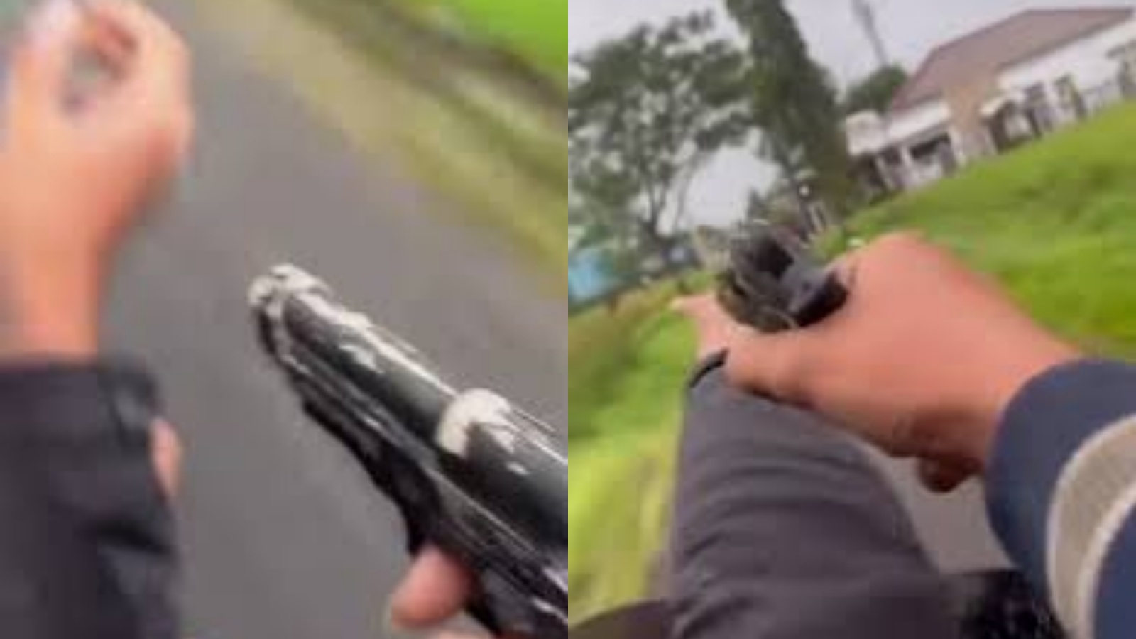 Tangkapan layar video viral tawuran di Magelang bawa benda mirip Pistol