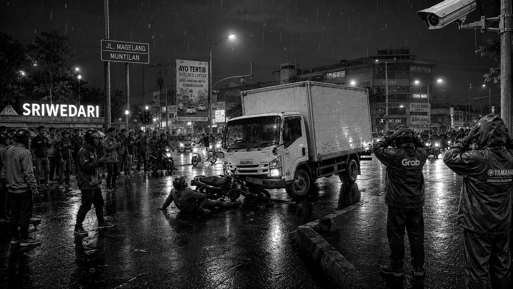 Viral CCTV! Mobil Box Tabrak Pemotor di Simpang Sriwedari Muntilan, Ini Kata Polisi