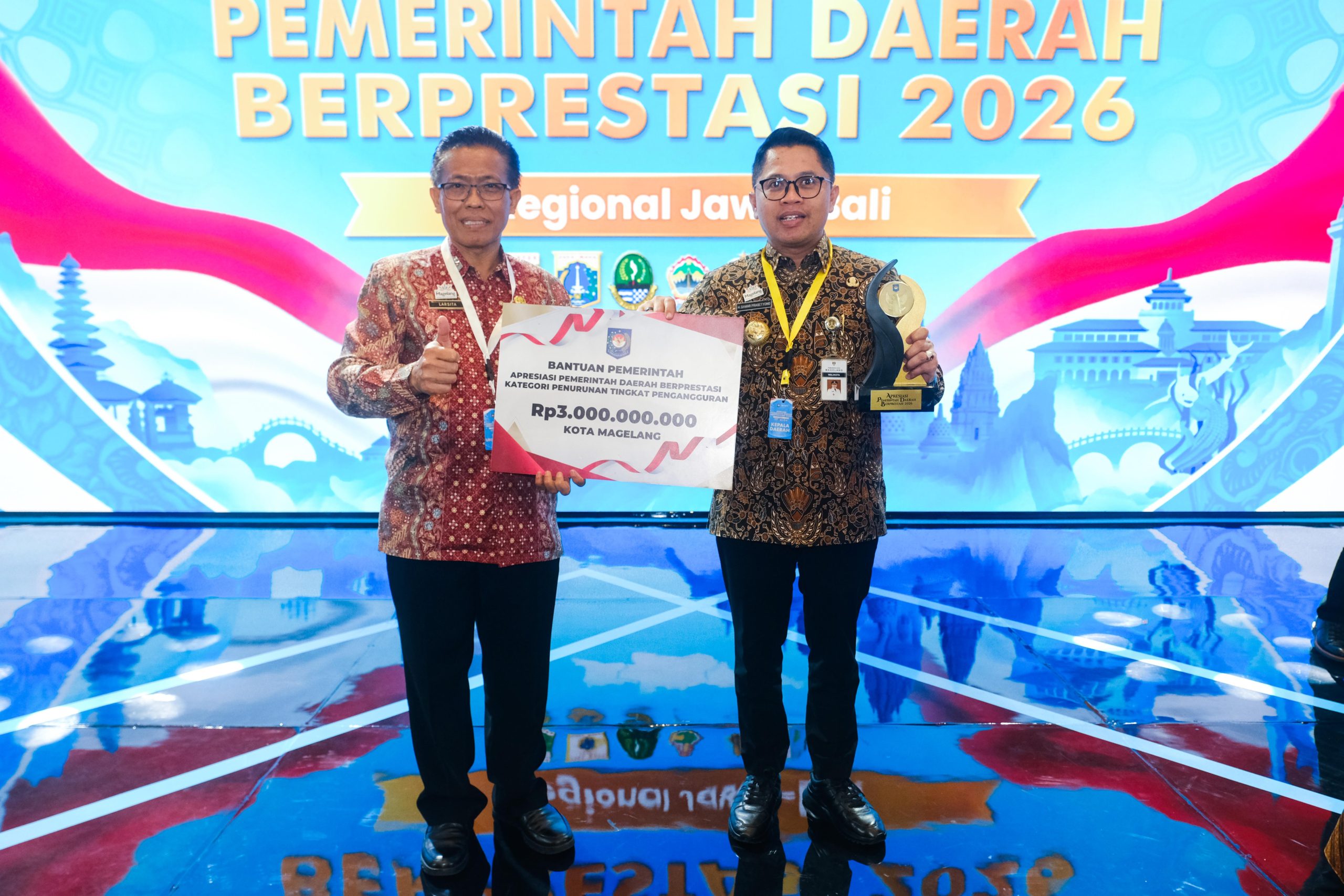Kota Magelang Raih Penghargaan Terbaik I Penurunan Tingkat Pengangguran se-Jawa-Bali