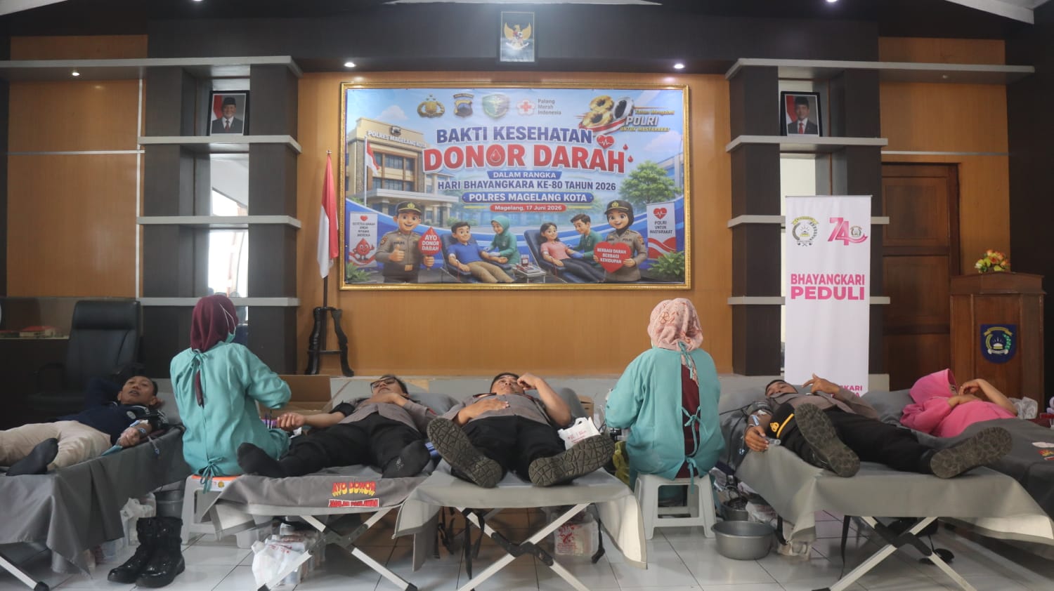 Sambut Hari Bhayangkara ke-80, Polres Magelang Kota Gelar Donor Darah