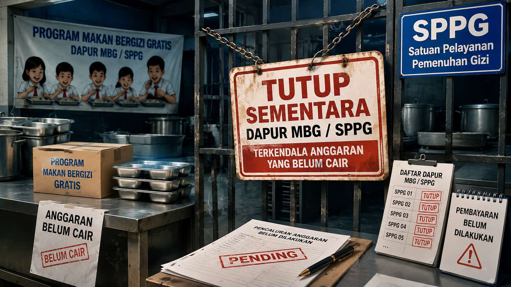 Ilustrasi Dapur MBG atau SPPG Mendadak Tidak Beroperasi atau tutup sementara
