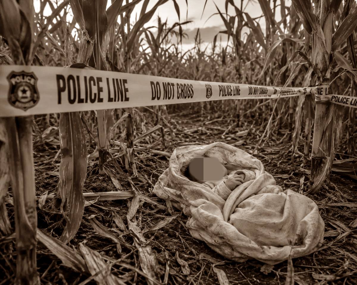 ilustrasi penemuan bayi di ladang jagung
