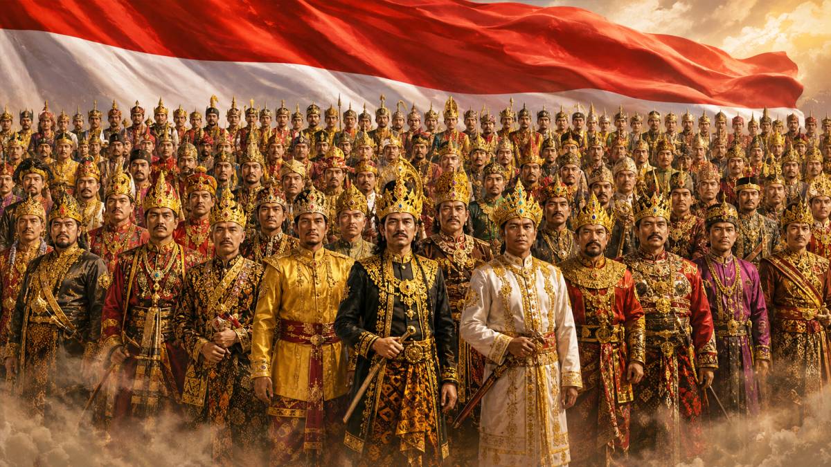 ilustrasi ratusan raja raja nusantara dari berbagai kerajaan