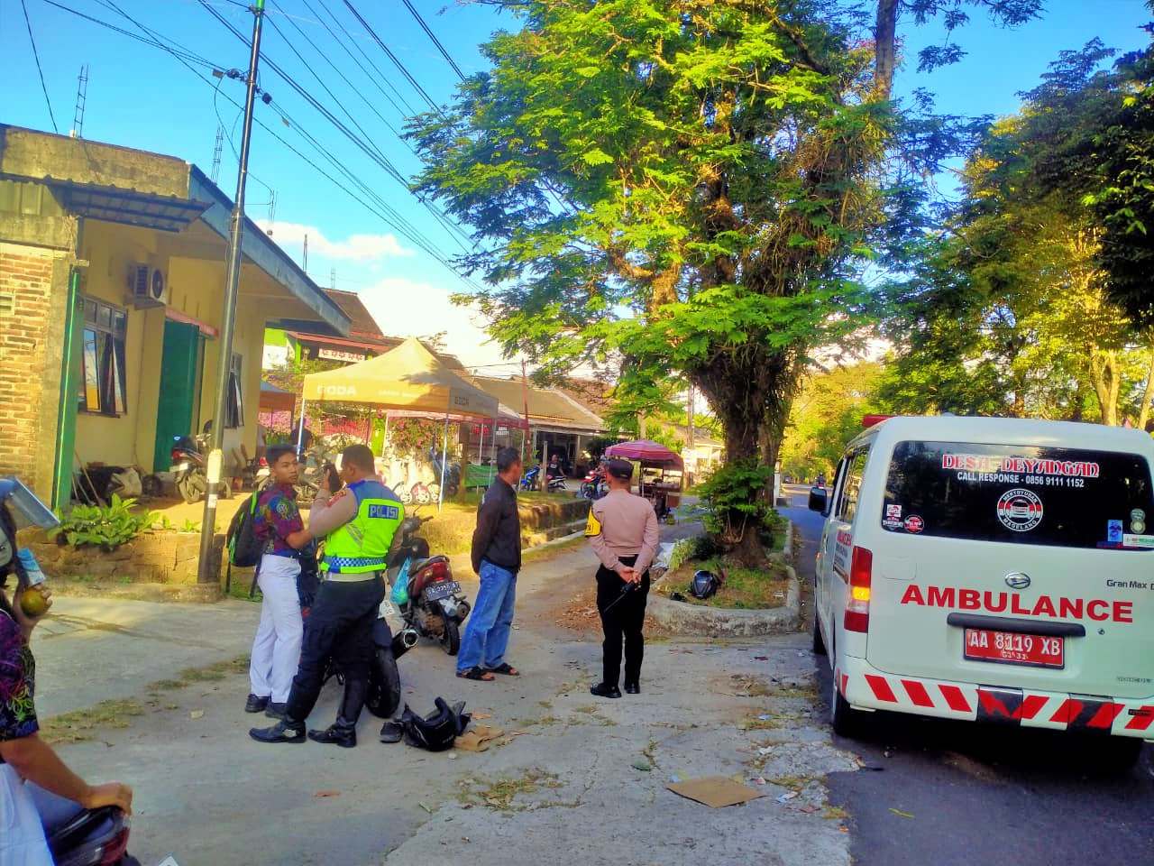 Satlantas Polresta Magelang Tangani Kecelakaan Tiga Sepeda Motor di Mertoyudan