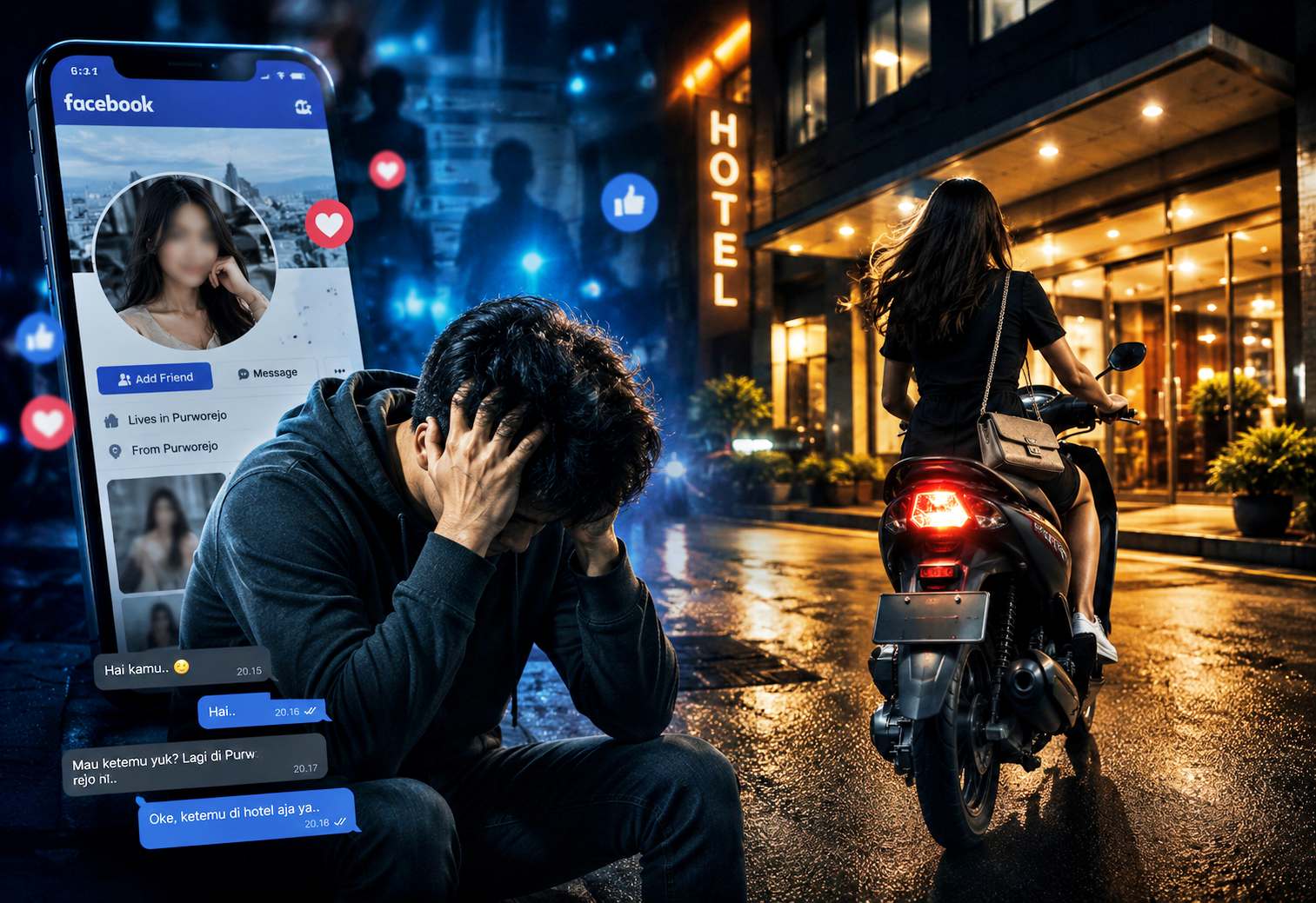 ilustrasi Kenalan Lewat Facebook, Pria Asal Magelang Kehilangan Motor di Hotel Purworejo