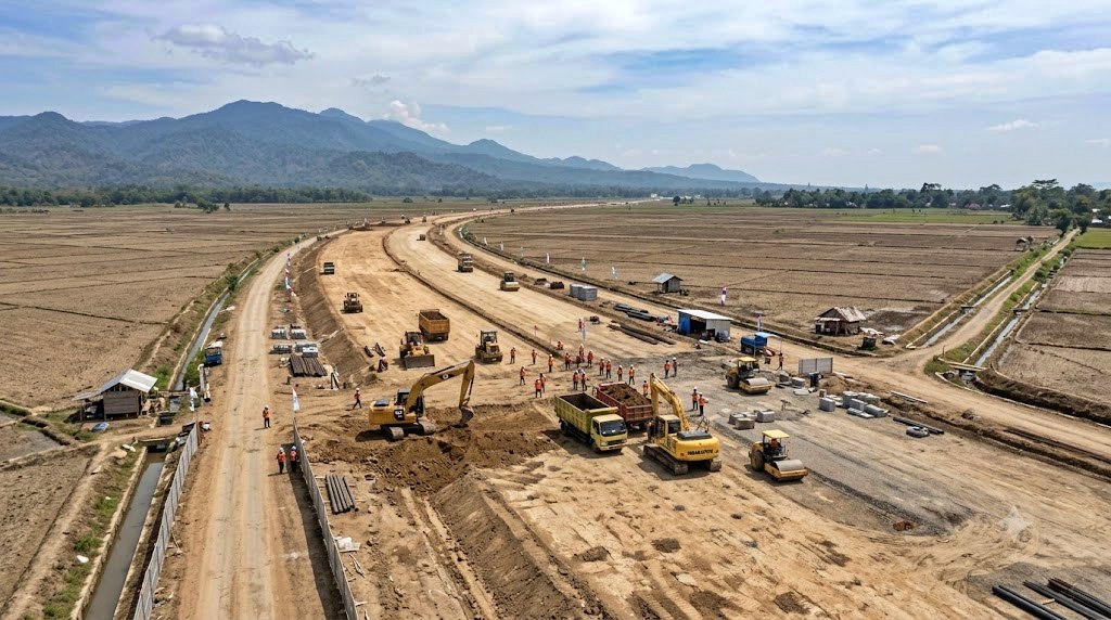 ilustrasi area sawah sudah terima UGR untuk pembangunan jalan tol