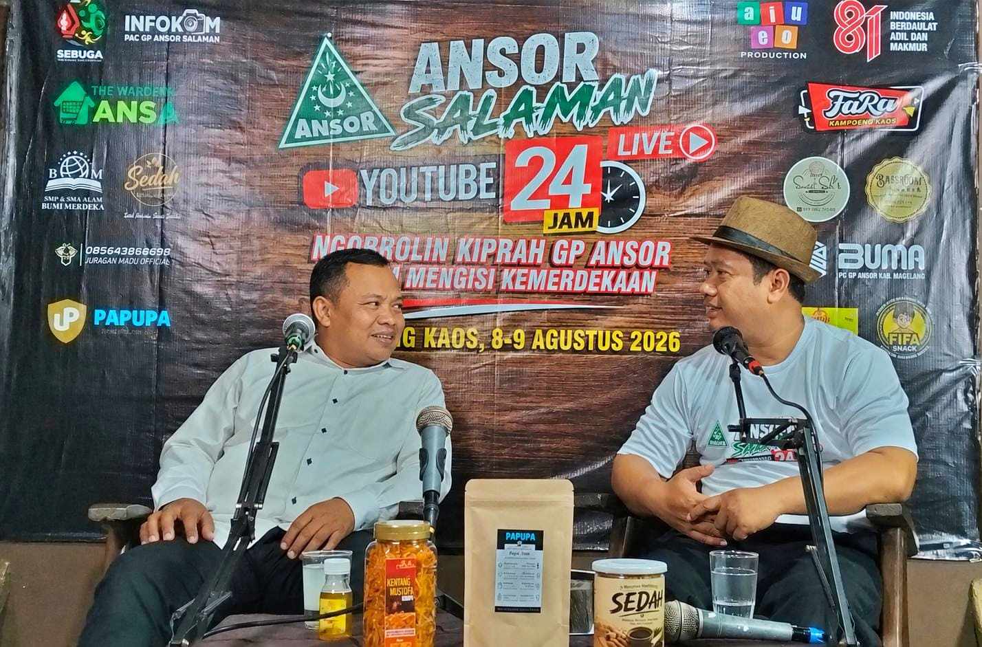 PAC GP Ansor Salaman Gelar Live YouTube 24 Jam Nonstop, Ngobrolin Kiprah Ansor dalam Mengisi Kemerdekaan
