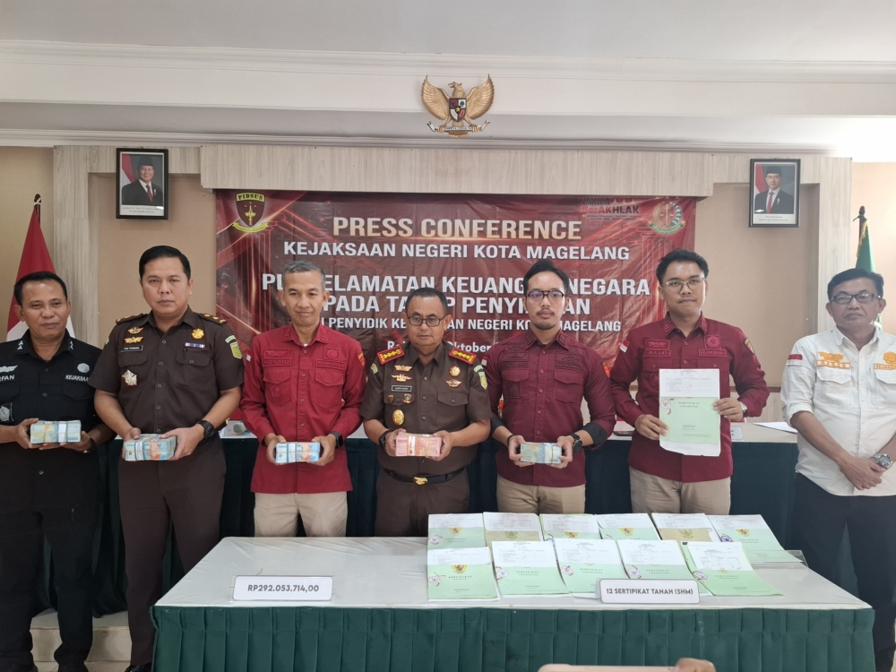 Kejaksaan Sita 12 Sertipikat dan Selamatkan Rp292 Juta dari Kasus Kredit Bank Magelang