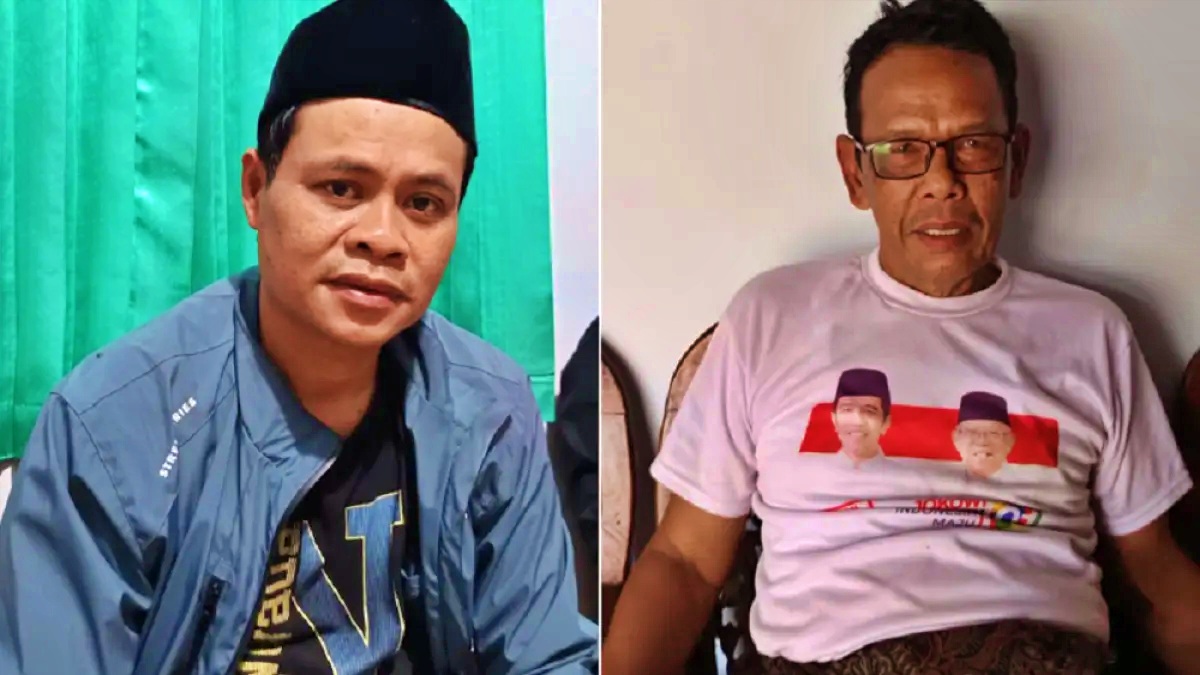 Calon kepala Desa Pesidi, Kecamatan Grabag, Kabupaten Magelang, Faizin (kiri) dan Bandi yang meraih suara sama dalam Pilkades