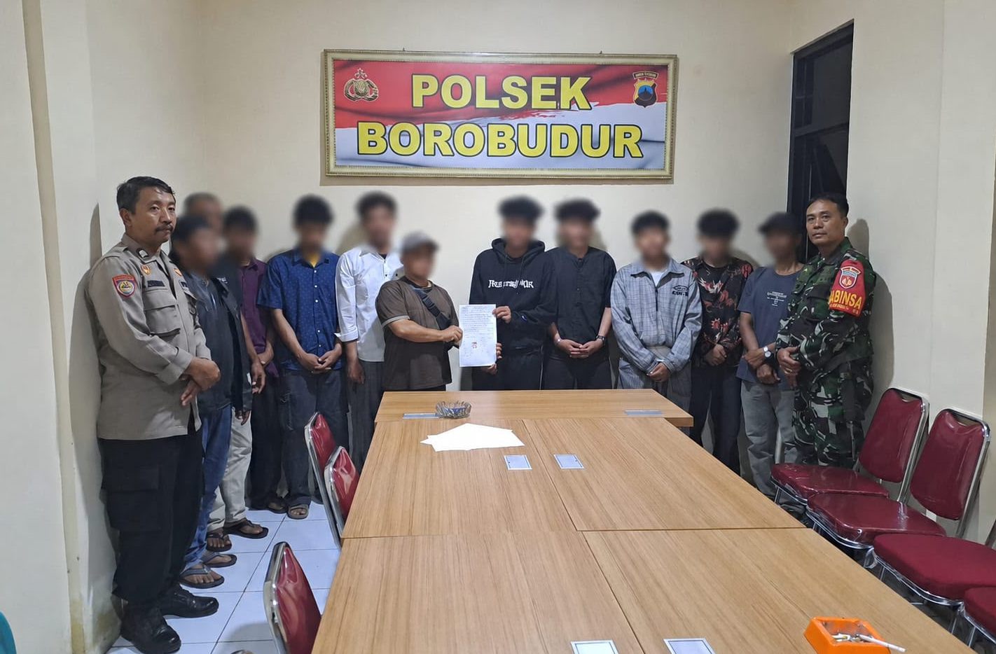 Polsek Borobudur Fasilitasi Mediasi, Persoalan Remaja meminta uang ke pengadara lain Berakhir Damai